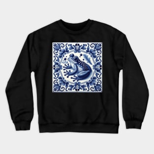 Delft Tile With Dotted Frog No.2 Crewneck Sweatshirt